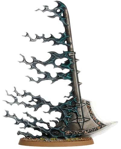 A picture of the Endless Spell Aethervoid Pendulum from the Malign Sorcery expansion for Age of Sigmar 2.0