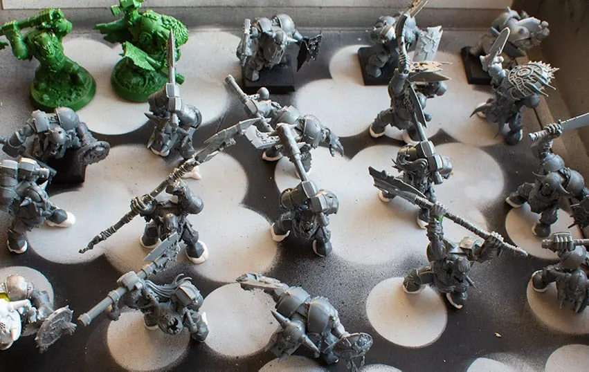 A picture of sticky tac under some Ironjawz ready for primer
