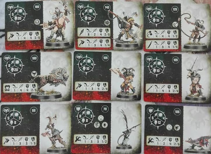 Unit Cards Warhammer AOS Warcry Games Miniatures, War Games
