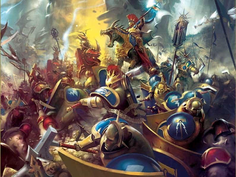 Stormcast Eternals fighting Chaos Bloodbounds