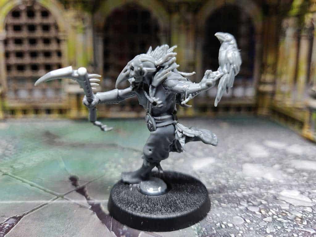 A converted Cabalist so he has the raven familiar