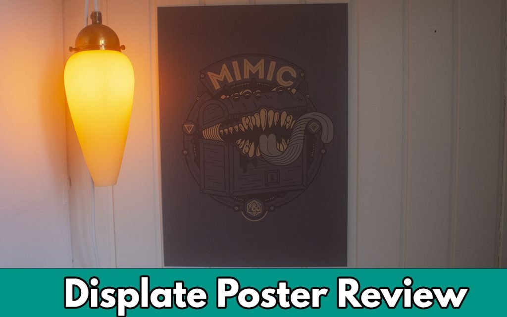 The feature image for the Displate review: showing a hanging displate