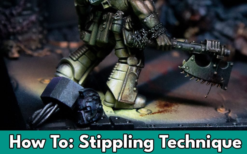 Feature image for the article about the stippling technique and how you can use it on miniatures