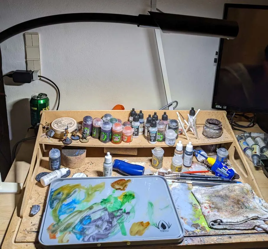 Painting station being light up by Uberlight Flex