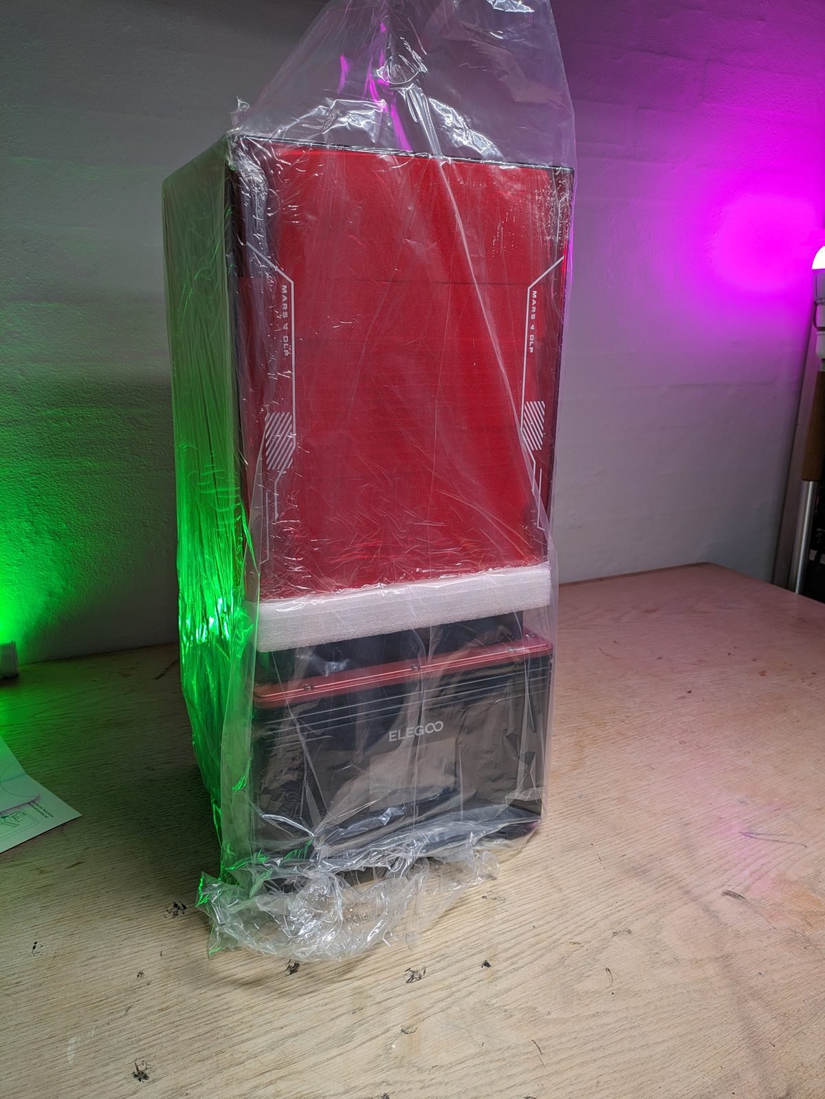 Elegoo Mars 4 DLP resin 3D printer on hobby desk