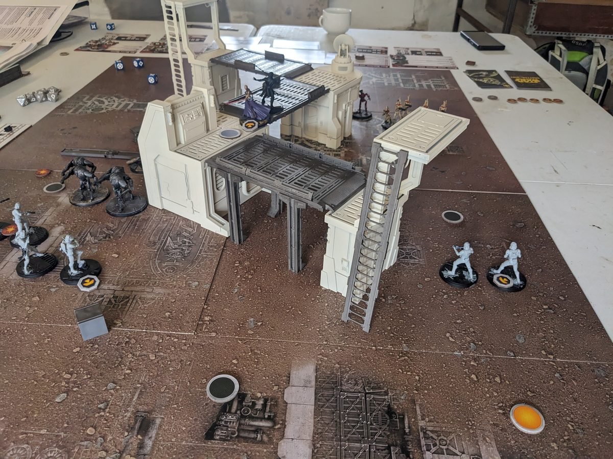 Star Wars Shatterpoint miniatures from the core box unboxed on a table